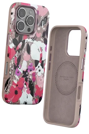 Onegif Apple iPhone 16 Pro Flower Series Magsafe Kapak - Pembe