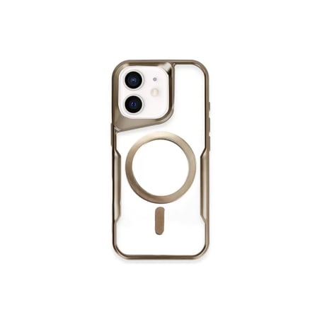 Newface Apple iPhone 12 Kılıf Boyi Magsafe Silikon Kapak - Kahverengi