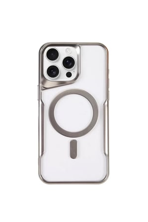 Newface Apple iPhone 14 Pro Max Kılıf Boyi Magsafe Silikon Kapak - Gümüş