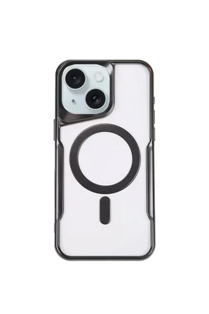 Newface Apple iPhone 15 Plus Kılıf Boyi Magsafe Silikon Kapak - Siyah