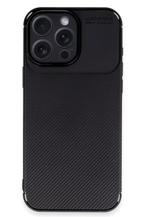 Newface Apple iPhone 16 Pro Kılıf Auto Focus Karbon Kapak - Siyah