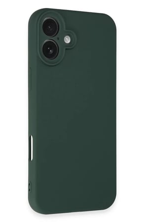Newface Apple iPhone 16 Plus Kılıf Nano içi Kadife Silikon - Koyu Yeşil