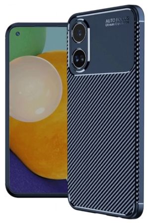 Newface Oppo A60 Kılıf Auto Focus Karbon Kapak - Lacivert