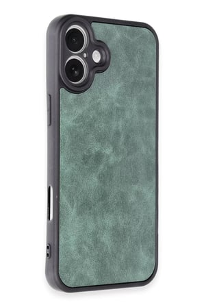 Newface Apple iPhone 16 Plus Kılıf Aras Deri Kapak - Koyu Yeşil