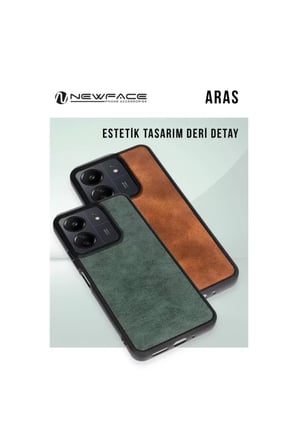 Newface Apple iPhone 16 Plus Kılıf Aras Deri Kapak - Koyu Yeşil