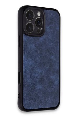 Newface Apple iPhone 16 Pro Max Kılıf Aras Deri Kapak - Lacivert