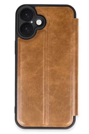 Newface Apple iPhone 16 Kılıf Flip Cover - Taba
