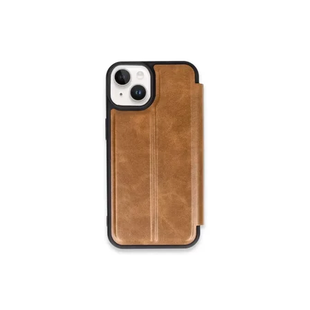 Newface Apple iPhone 15 Kılıf Flip Cover - Taba
