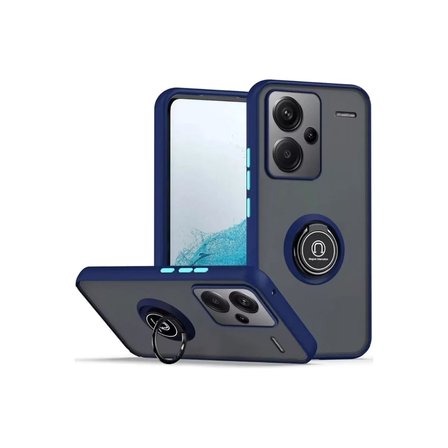 Newface Xiaomi Redmi Note 13 Pro Plus Kılıf Montreal Yüzüklü Silikon Kapak - Lacivert