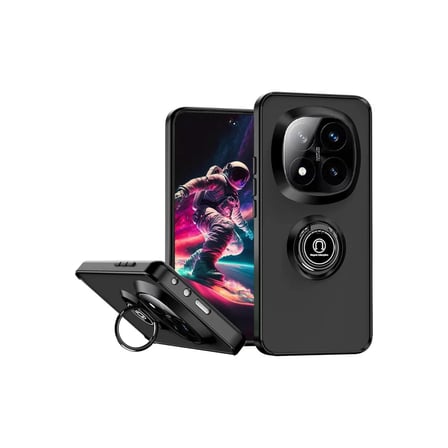 Newface Xiaomi Redmi Note 14 Pro Plus Kılıf Montreal Yüzüklü Silikon Kapak - Siyah