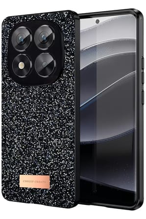 Onegif Xiaomi Redmi Note 14 Pro 5G Bright Simli Kapak - Siyah
