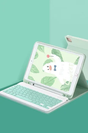 Newface Apple iPad Pro 11 (2022) Kılıf KC01 Smart Klavyeli Tablet Kılıfı - Açık Yeşil