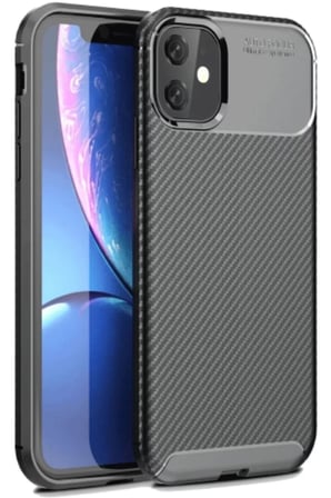 Newface Apple iPhone 11 Kılıf Auto Focus Karbon Kapak - Siyah