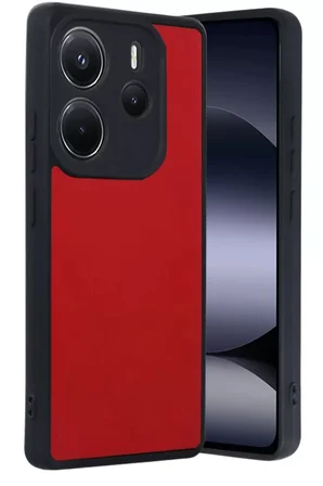 Newface Xiaomi Redmi Note 14 4G Kılıf Aras Deri Kapak - Kırmızı