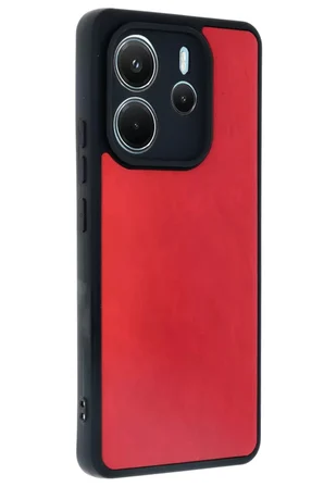 Newface Xiaomi Redmi Note 14 4G Kılıf Aras Deri Kapak - Kırmızı