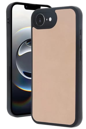 Newface Apple iPhone 16E Kılıf Aras Deri Kapak - Pudra