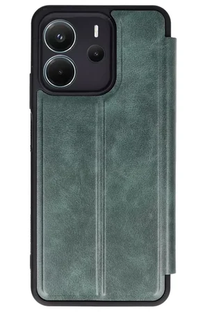 Newface Xiaomi Redmi Note 14 4G Kılıf Flip Cover - Koyu Yeşil