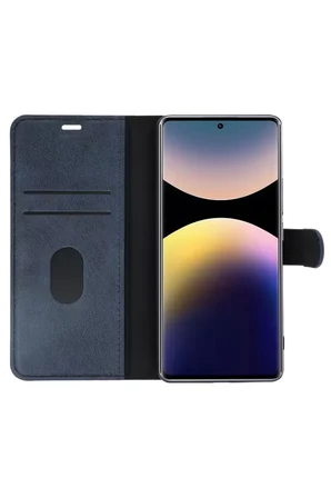 Newface Xiaomi Redmi Note 14 Pro 4G Kılıf Trend S Plus Kapaklı Kılıf - Lacivert