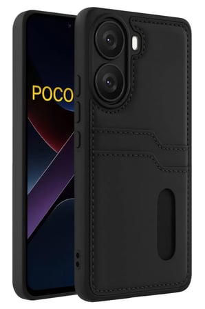 Newface Xiaomi Poco X7 Pro Kılıf Sara Kartvizitli Deri Kılıf - Siyah
