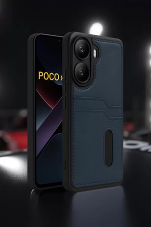 Newface Xiaomi Poco X7 Pro Kılıf Sara Kartvizitli Deri Kılıf - Siyah
