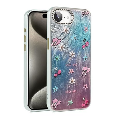Newface Apple iPhone 16E Kılıf Blade Aynalı Desenli Kapak - Desen 4
