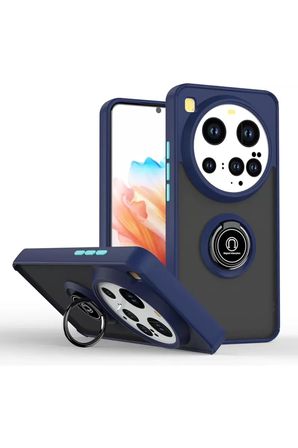 Newface Xiaomi Mi 15 Ultra Kılıf Montreal Yüzüklü Silikon Kapak - Lacivert