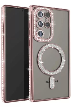 Newface Samsung Galaxy S23 Ultra Joke Simli Magneticsafe Kılıf - Pembe