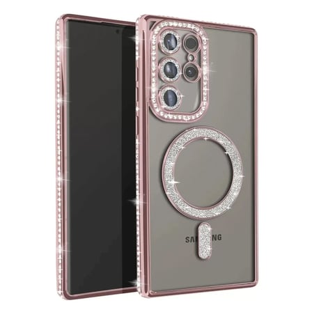 Newface Samsung Galaxy S23 Ultra Joke Simli Magneticsafe Kılıf - Pembe