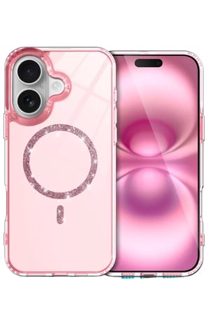 Newface Apple iPhone 16 Plus Live Diamond Magsafe Kapak - Pembe