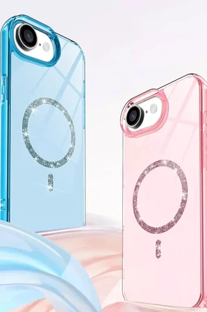 Newface Apple iPhone 16E Live Diamond Magsafe Kapak - Sarı