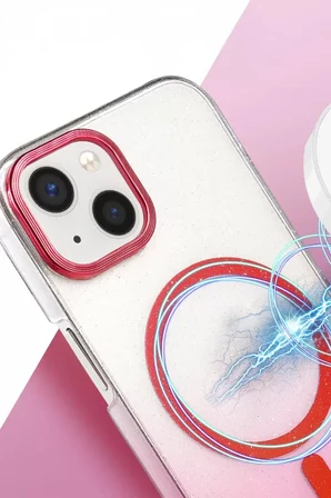 Newface Apple iPhone 15 Plus Glossy Magsafe Kapak - Çöl Titanyum