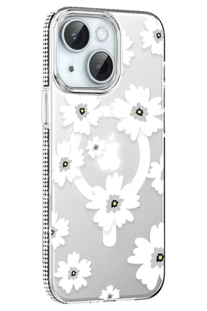 Joko Apple iPhone 14 Floral Magsafe Kapak - Beyaz