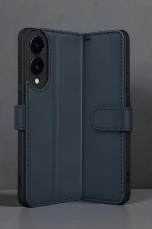 Newface Samsung Galaxy S25 Edge Trend S Plus Kapaklı Kılıf - Lacivert