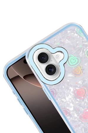 Newface Apple iPhone 16 Lumi Desenli Kapak - Mavi