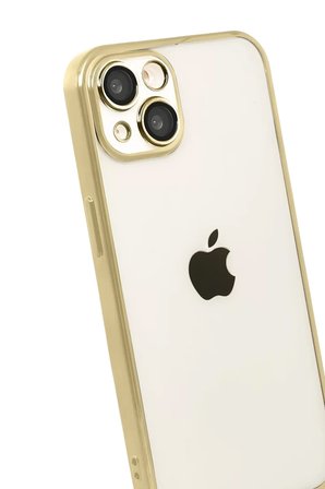 Newface Apple iPhone 15 Razer Lensli Silikon - Gold