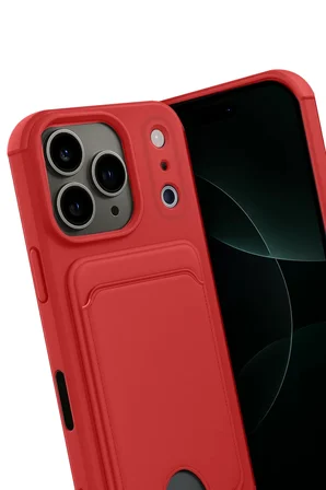 Newface Apple iPhone 17 Pro Kelvin Kartvizitli Silikon - Kırmızı