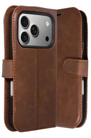 Newface Apple iPhone 17 Pro Trend S Plus Kapaklı Kılıf - Taba