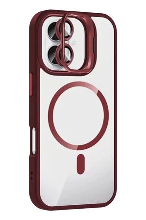 Joko Apple iPhone 17 Remim Lensli Magsafe Standlı Kapak - Bordo