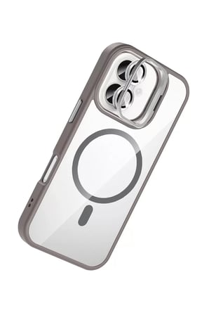 Joko Apple iPhone 16 Plus Remim Lensli Magsafe Standlı Kapak - Titan Gri
