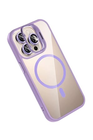 Joko Apple iPhone 15 Pro Max Remim Lensli Magsafe Standlı Kapak - Lila