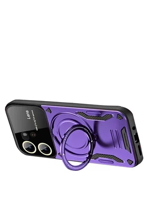 Newface Vivo Y16 Kılıf Joy Lens Standlı Kapak - Mor