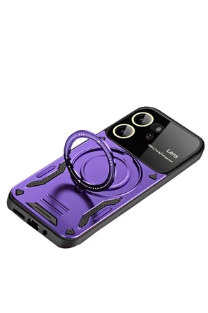 Newface Vivo Y16 Kılıf Joy Lens Standlı Kapak - Mor