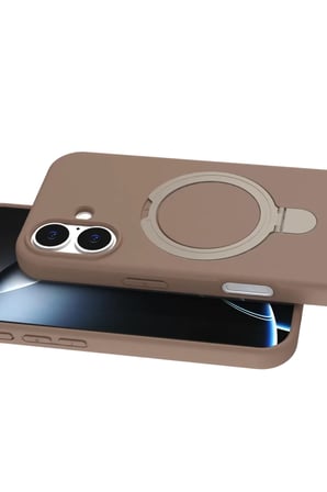 Newface Apple iPhone 16 Plus Regal Magsafe Standlı Kapak - Çöl Titanyum