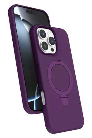 Newface Apple iPhone 16 Pro Max Regal Magsafe Standlı Kapak - Derin Mor