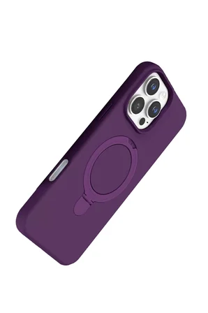 Newface Apple iPhone 16 Pro Max Regal Magsafe Standlı Kapak - Derin Mor