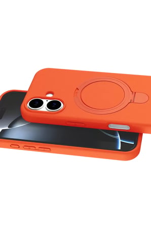 Newface Apple iPhone 16 Regal Magsafe Standlı Kapak - Turuncu