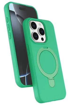 Newface Apple iPhone 15 Pro Max Regal Magsafe Standlı Kapak - Yeşil