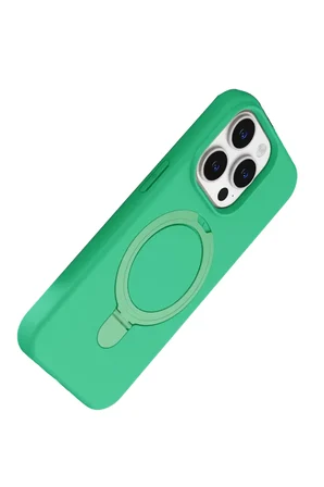 Newface Apple iPhone 15 Pro Max Regal Magsafe Standlı Kapak - Yeşil