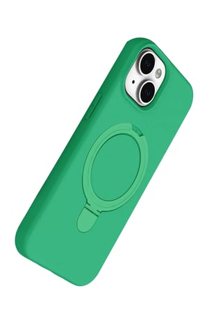 Newface Apple iPhone 15 Plus Regal Magsafe Standlı Kapak - Yeşil