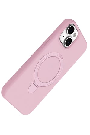 Newface Apple iPhone 15 Plus Regal Magsafe Standlı Kapak - Açık Pembe
